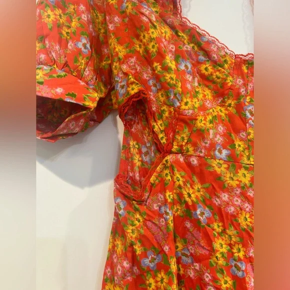 NWOT ASOS Design Cupped Red Floral Open Back Cut Out Tea Mini Dress size 8 - Picture 5 of 14